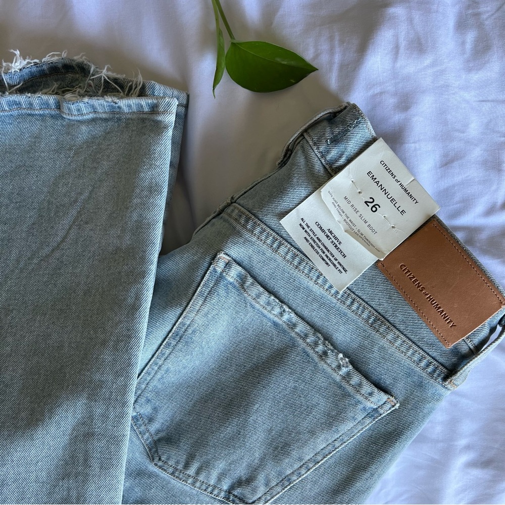 BNWT CITIZENS OF HUMANITY Emannuelle Denim Jeans Boot in Celestine Size 26